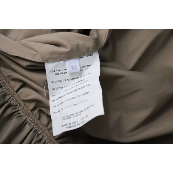 Prada Womens Size 44 Medium Beige Jacket Belted Cotton Button Down Collared Coat - Picture 5 of 9